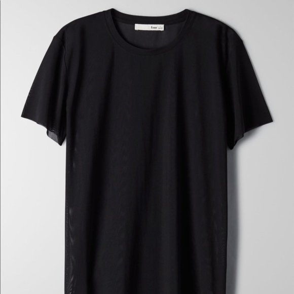 WILFRED FREE ARITZIA Sheer Black JAMILLA Tee - Picture 7 of 7
